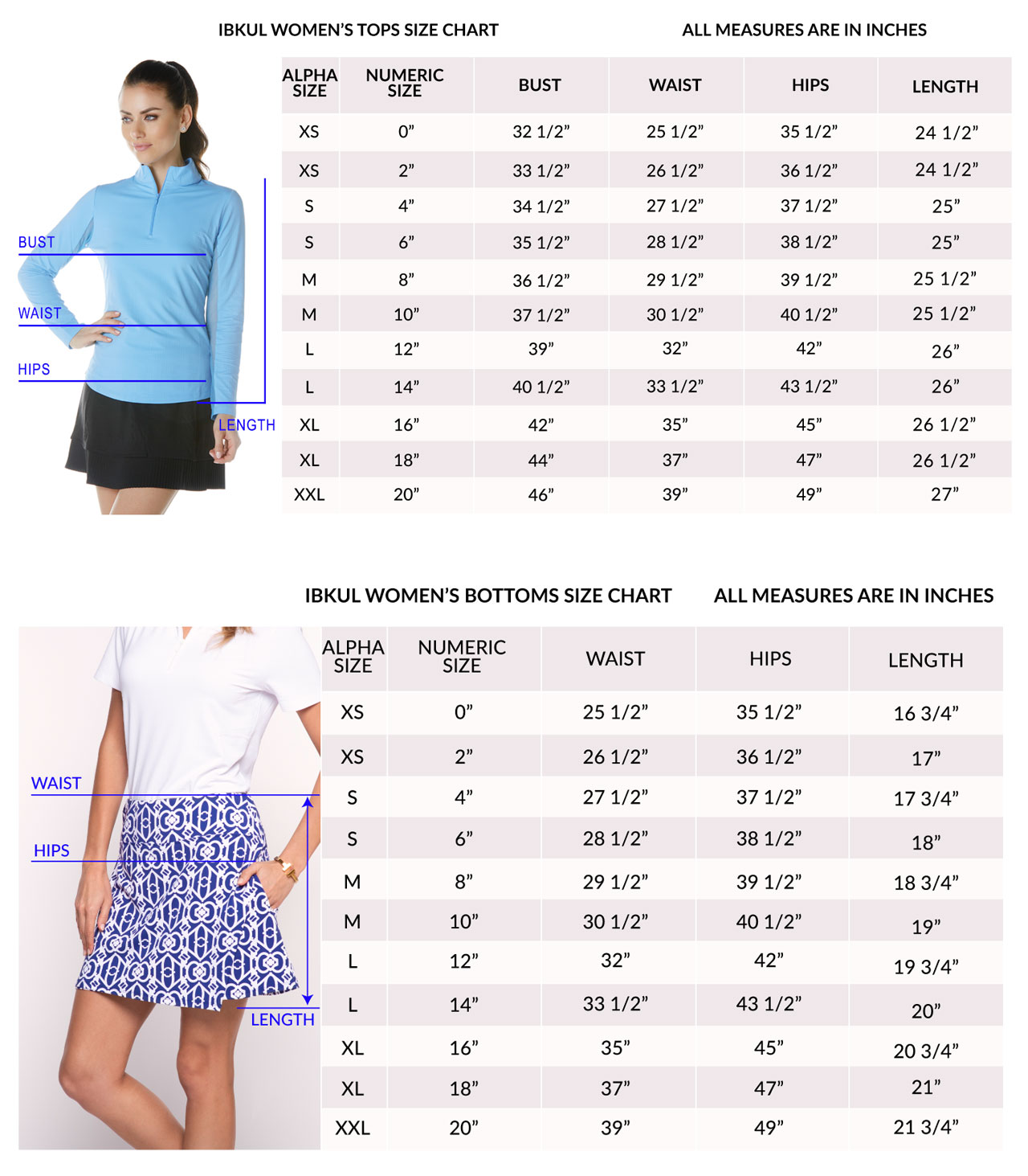 Ibkul Size Chart